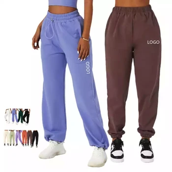 Висококачествени зимни джогъри дамски панталони панталони с джобове меки фитнес тренировка Sweatpants