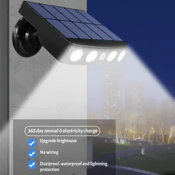 Мощна слънчева светлина Външен сензор за движение Водоустойчив градински LED слънчева лампа прожектори за градинска улица Led стена светлина Ново