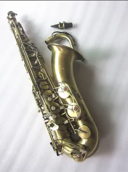 Професионално B плосък тенор саксофон T-992 Висококачествен античен меден саксофон за възпроизвеждане на абзац Музикален калъф