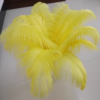 10-200pcs Пухкави жълти щраусови пера големи за изработка на бижута Аксесоари Diy Plume Рокля за сватбено парти Карнавален декор 15-70cm