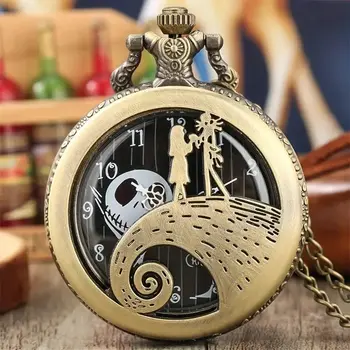 Класически реколта издълбани джобен часовник с верига огърлица реколта кварц висулка часовници часовник верига мъжки жени