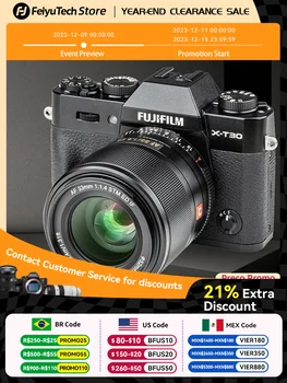 VILTROX 33mm F1.4 APS-C широкоъгълен безогледален обектив за фотоапарат за Sony A6000 A6400 ZVE10 FX30 FUJIFILM X T3 T30 S10 Nikon Canon M50