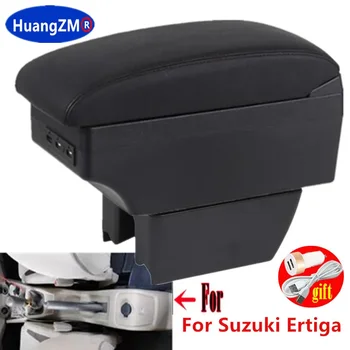 За Suzuki Ertiga Подлакътник кутия за Suzuki Ertiga XL7 Кутия за подлакътници за кола Кутия за съхранение Вътрешни части с USB LED