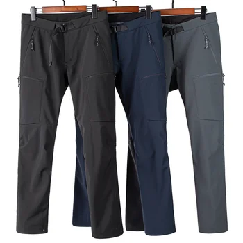 Зимни мъже руно подплата Thermal SoftShell туристически панталони на открито водоустойчив ветроупорен панталони трекинг планинарски панталони