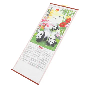 Китайска Нова година Стенни висящи календари Традиционен свитък лунен календар украшение Година на дракон декорация на дома