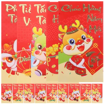виетнамски червен плик карикатура пари пликове хартия пакет дракон пакети Нова година пролет фестивал церемония