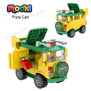 MOC1385 Пица количка аниме фигура кола животински съвместими градивни блокове фестивал коледни подаръци играчки за деца тухла декорация