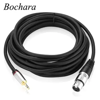 Bochara 3.5mm стерео жак мъжки към XLR женски кабел фолио + плетен екраниран за микрофон миксер 1.8m 3m 5m 10m