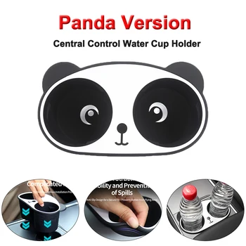 Централен контрол на държача за водна чаша Panda Version Card Key Limit Area Силиконова стойка за вода за кола за Tesla Модел 3 Модел Y