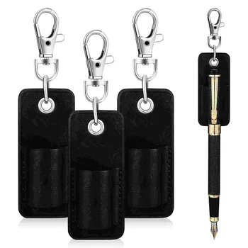 PU писалка притежателя ретро ключодържател съхранение ръкав торбичка писалка протектор ключодържател за значка или врата ремък