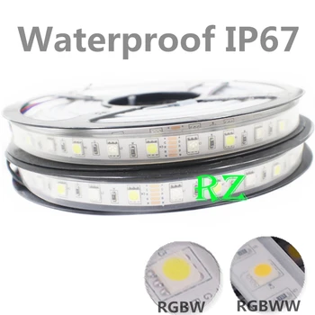 LED лента 5050 RGBW водоустойчива IP67 DC12V 24V гъвкава LED светлина RGB + бяла / RGB + топло бяла 60 LED / m 5m / много.