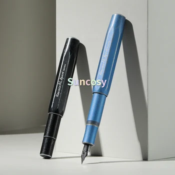AL Sport Fountain Pen - Stonewashed Black, Blue - Medium Point, класически дизайн, изработен от висококачествен алуминий