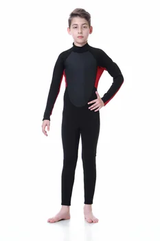 3mm Едно парче дълъг ръкав бански за момчета и момичета плуване топло гмуркане сърф водни спортове детски неопренови костюми