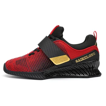 New Trend Men Squat Hard Pull Shoes Черни червени боксови обувки за мъже Унисекс удобни спортни обувки Мъже Жени Размер 37-46