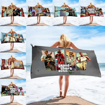 Grand Theft Auto GTA микрофибърна кърпа за баня плажна кърпа женска копринена отпечатана дълга пола увита бикини покрита слънцезащитна одеяло