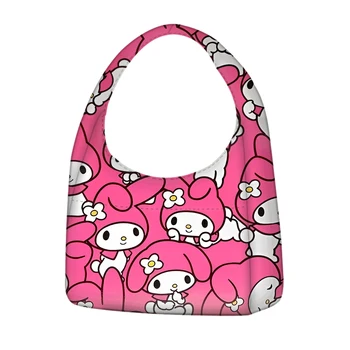 Kawaii Lady Sanrio My Melody Tote Чанти за рамо за многократна употреба Жени Ежедневни чанти Момичета Преносима чанта за пазаруване Пътна чанта