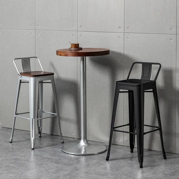 Метални реколта бар столове високо модерен бръснар брояч акцент бар столове Nordic офис Taburete Silla мебели YN50BC