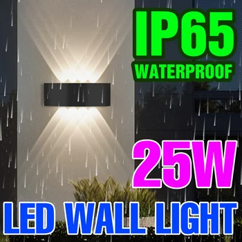  LED лампа за стена IP65 водоустойчива външна стена светлина нагоре надолу светеща за декорация на хола спалня нощно легло топло бяла LED лампа