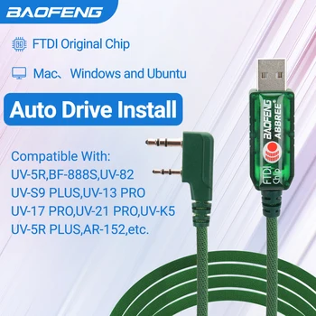 Baofeng FTDI чип USB кабел за програмиране с драйвер CD K щепсел за UV-5R BF-888S UV 17 Pro 13 21 pro Ham двупосочно радио