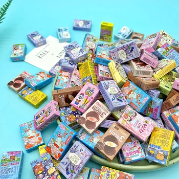 10pcs Miniatrue кукли храна мини шоколадови бисквитки кутии модел играчки преструвам игра за кукла аксесоари