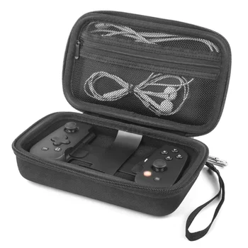 Съвместим за гръбнак Един мобилен контролер за игри Найлон твърд EVA Голям защитен калъф за носене с мрежест джоб