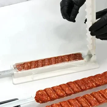 Кебап Maker Едноредов барбекю месо шишчета грил за многократна употреба удобен къмпинг пикник барбекю инструменти аксесоари инструменти кухня притурка