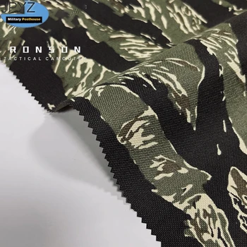 1000D полиестер Оксфорд плат висока якост водоустойчив удебелени тактически жилетка плат черен тигър печат камуфлаж кърпа