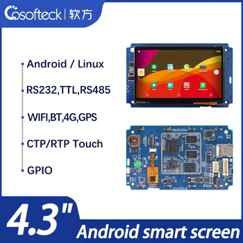 Cosofteck-RK6543A 4.3 инчов 480 * 272 интелигентен iot Android Linux индустриален панел сензорен екран ctp rtp RS485 RS232 порт wifi таблет
